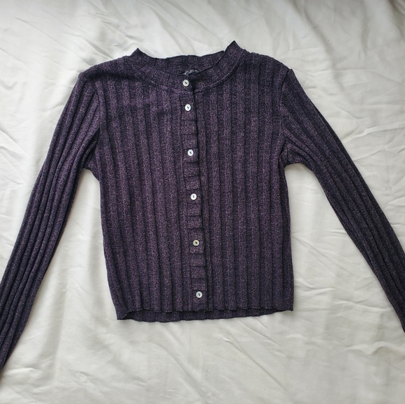 Zara Cropped Ribbed Cardigan - Picture 2 of 5